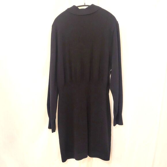 & Other Stories Dress Black Knit Collar Blouson Mini Size Large - Picture 5 of 6